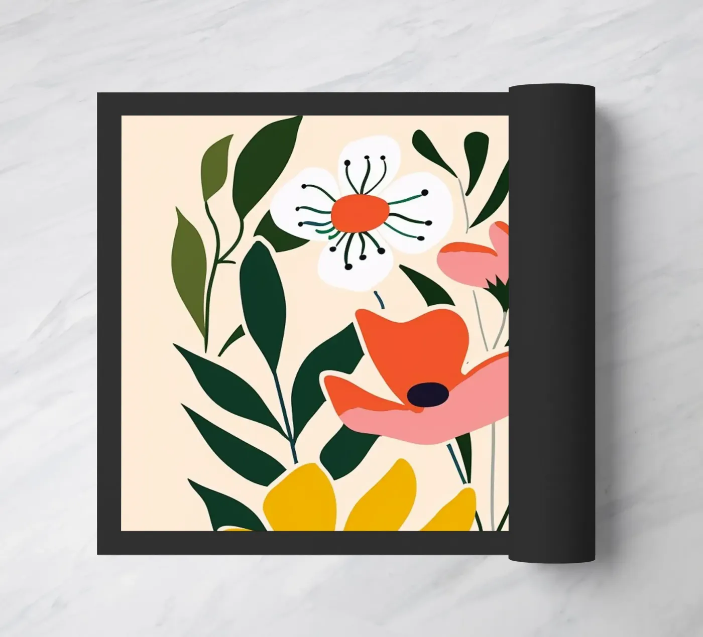 Flower mix doormat by LisaArtes