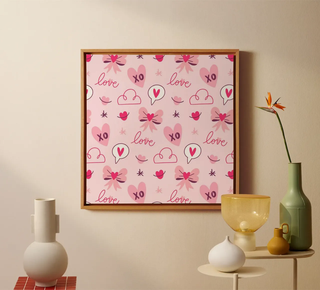 Liebe und Herzen Leinwand von Kiroiharu