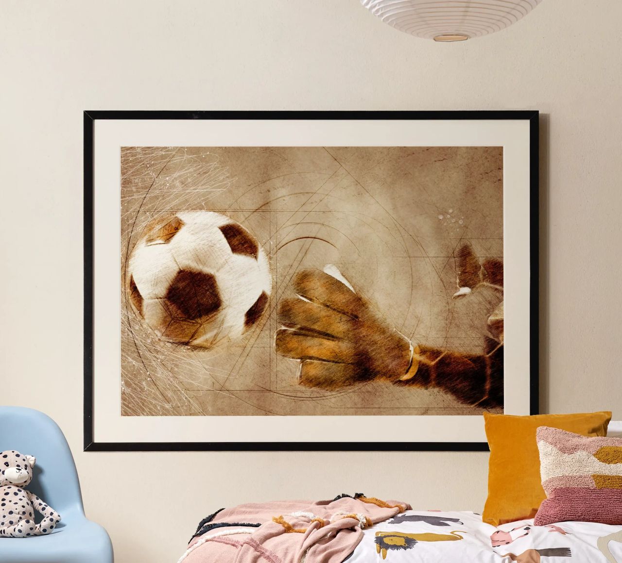Doelman Voetbal speler sport kunst poster van Justyna Jaszke JBJart
