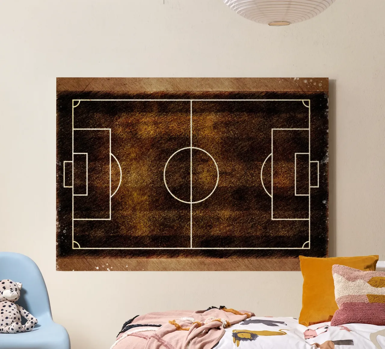Soccer player game sport art canvas with Floater frame by Justyna Jaszke JBJart