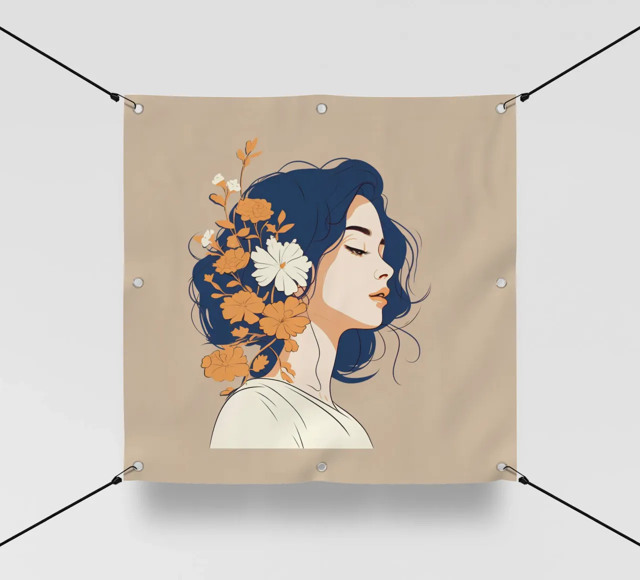 Serene profile of a woman telo in pvc da LisaArtes