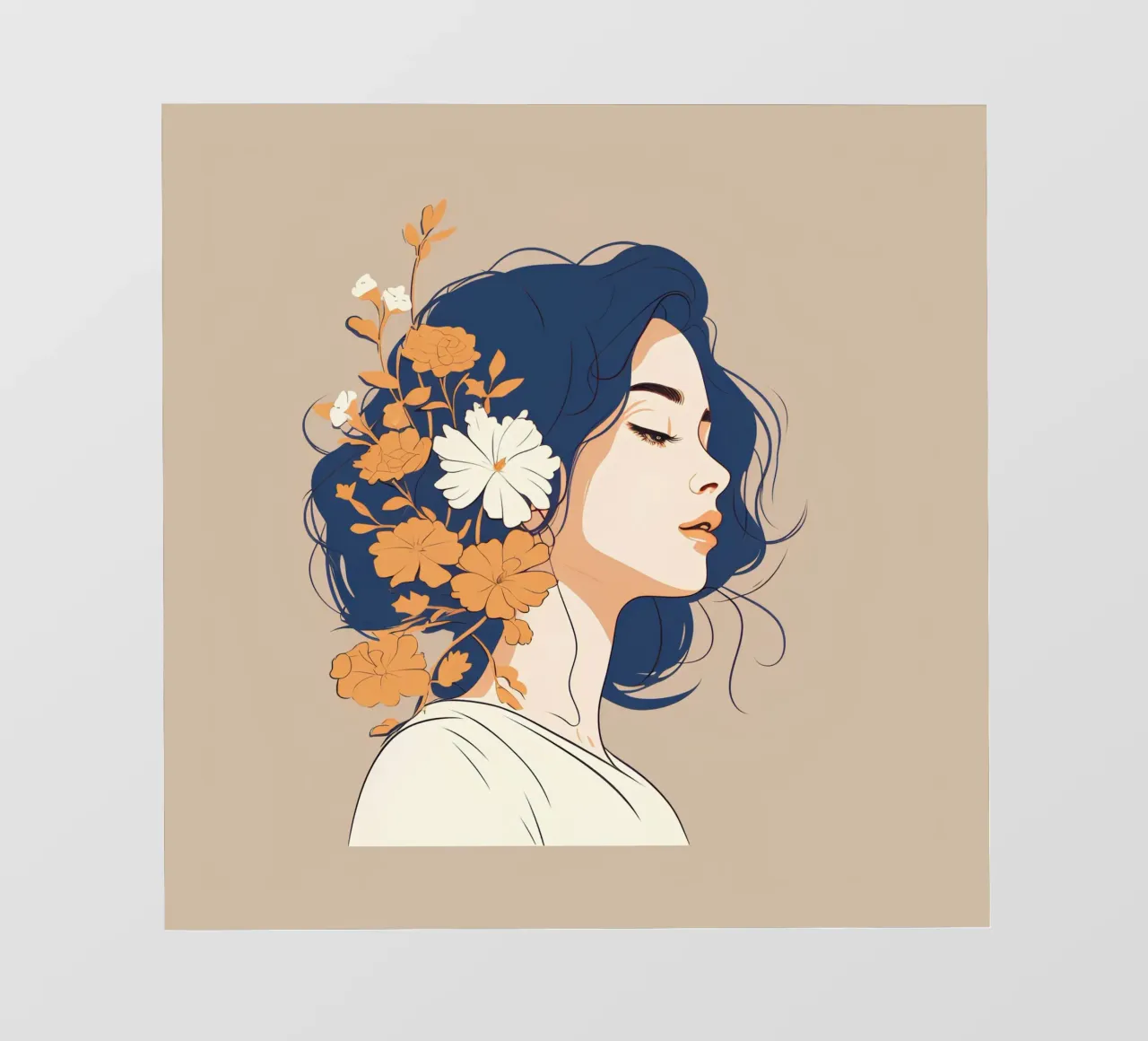 Serene profile of a woman telo in pvc da LisaArtes