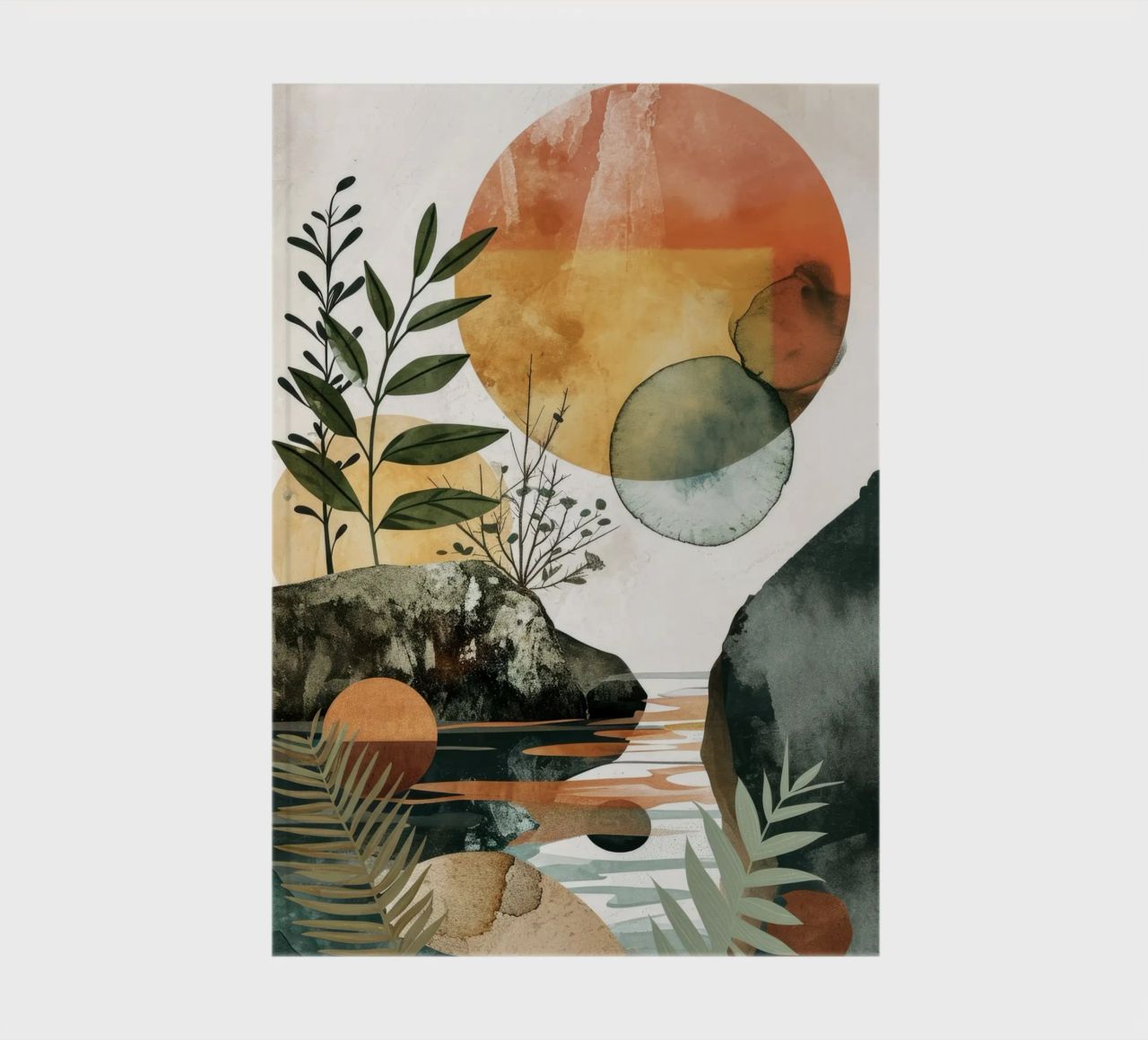 Minimal calm relaxation art notebook by Justyna Jaszke JBJart