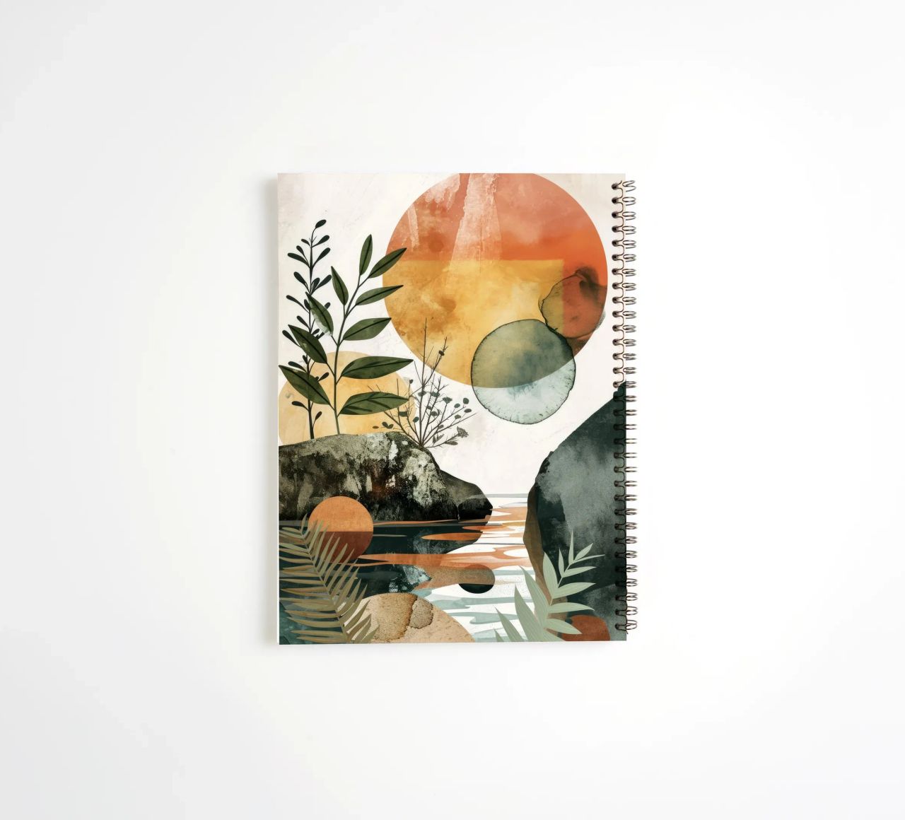 Minimal calm relaxation art spiral notebook by Justyna Jaszke JBJart