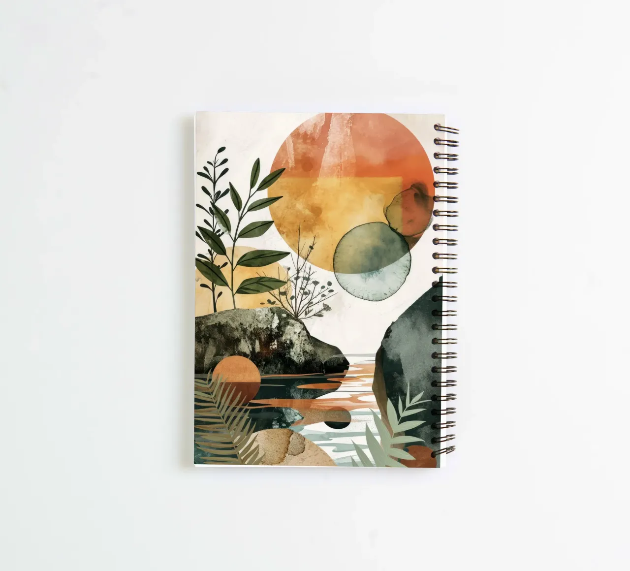Arte minimalista de relajación tranquila cuaderno de espiral de Justyna Jaszke JBJart