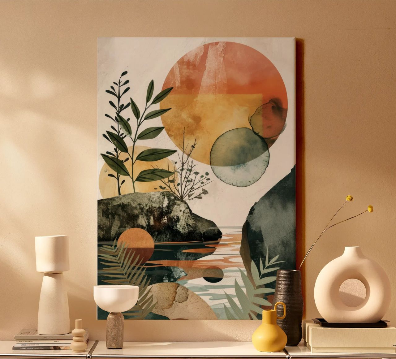 Minimalistische Entspannungskunst Leinwand von Justyna Jaszke JBJart