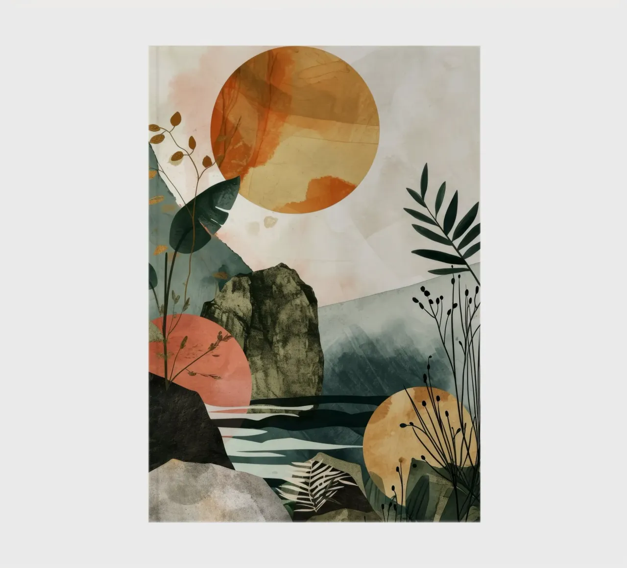 Minimal calm relaxation art notebook by Justyna Jaszke JBJart