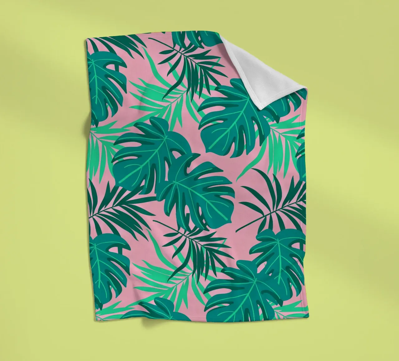 Green Leaves fleece blanket by Kiroiharu