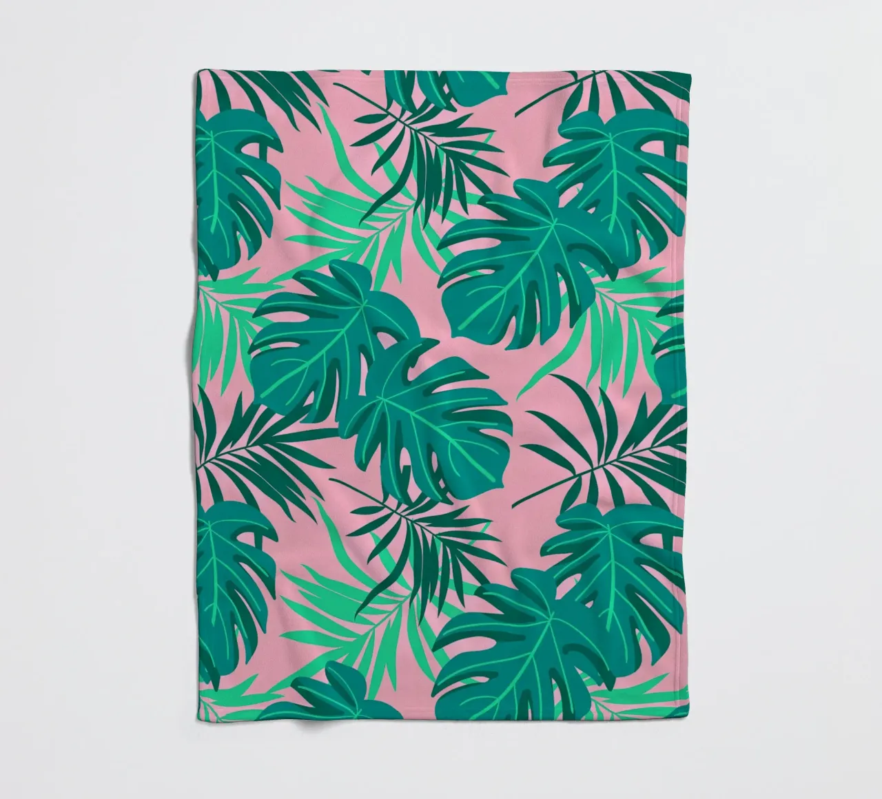 Green Leaves fleece blanket by Kiroiharu