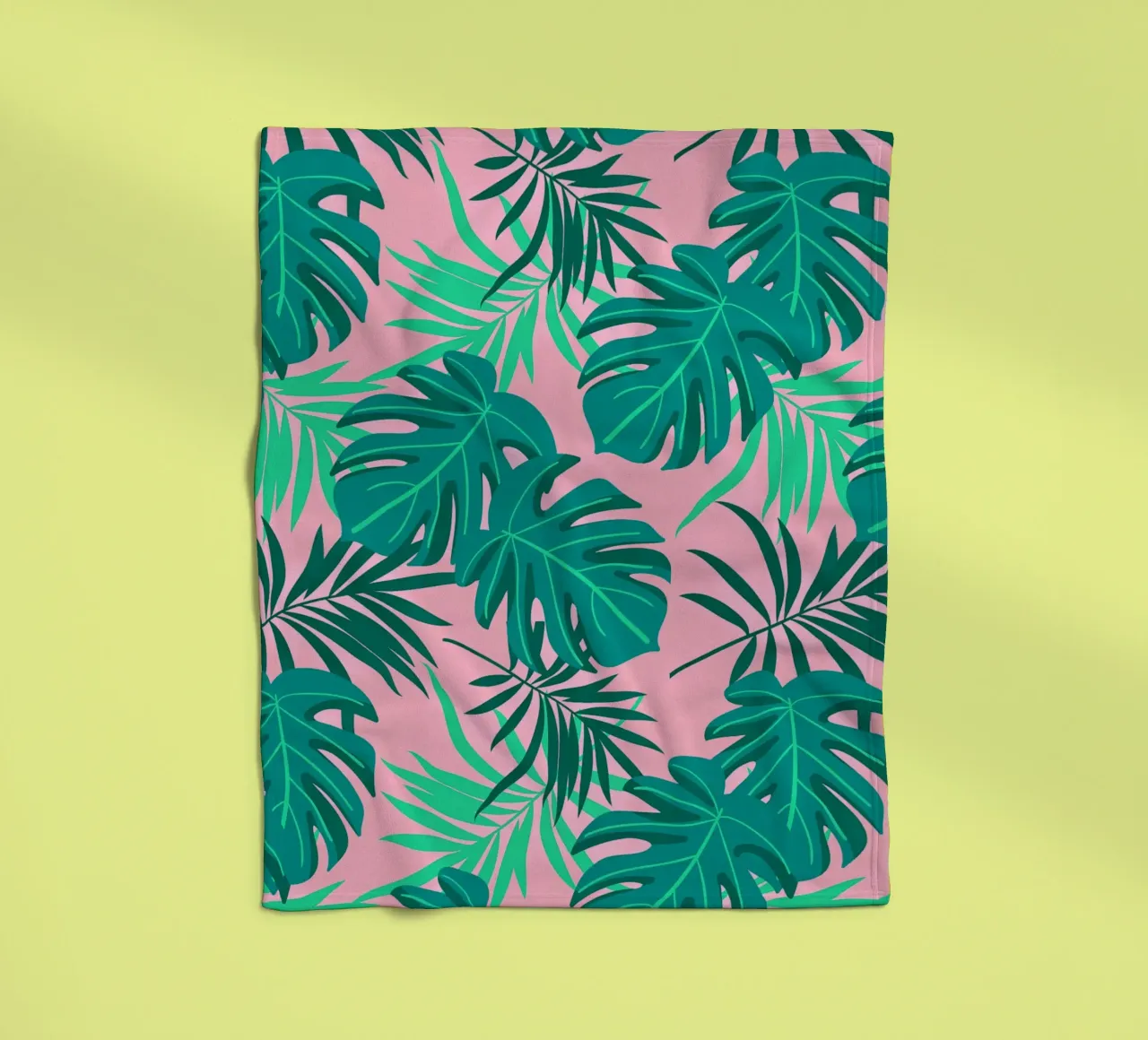 Green Leaves fleece blanket by Kiroiharu