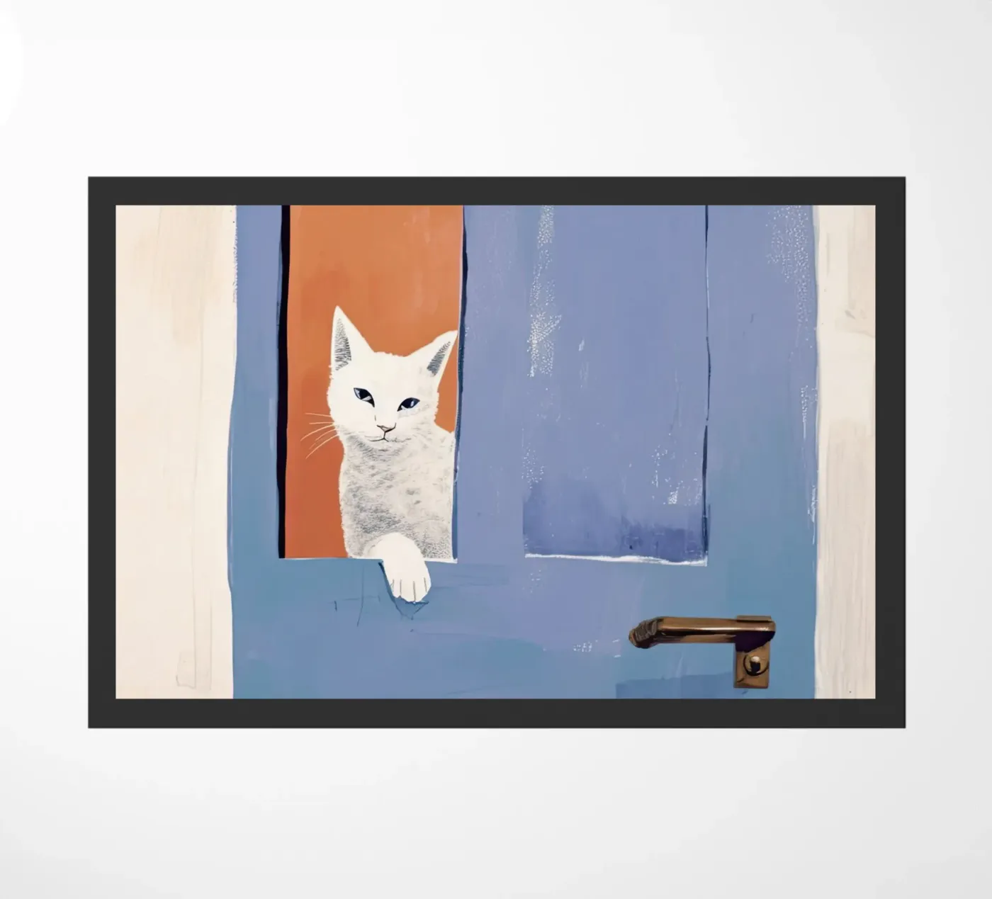 Cat Peeking doormat by DaarbyN