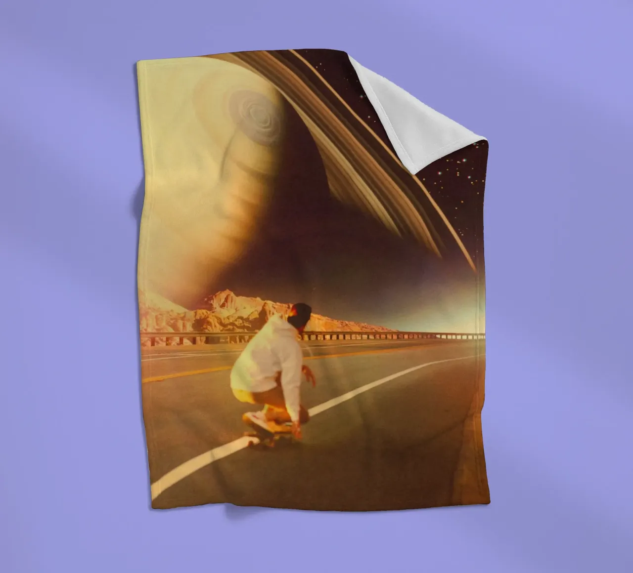Space Sk8r fleece blanket by Taudalpoi