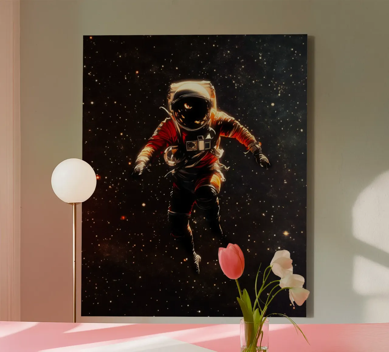 Astronauta nello spazio tela con Cornice a cassetta da Taudalpoi
