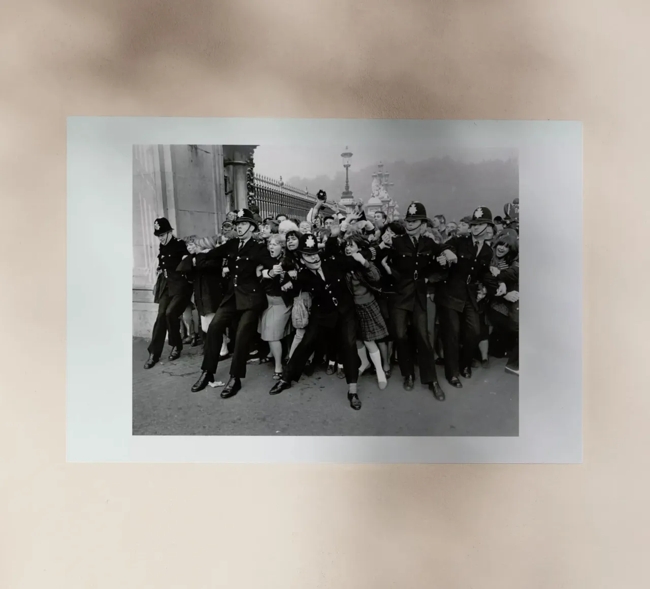 Beatles receiving their MBE's, 1965 pellicola backlit da Gallery Print and Art Limited