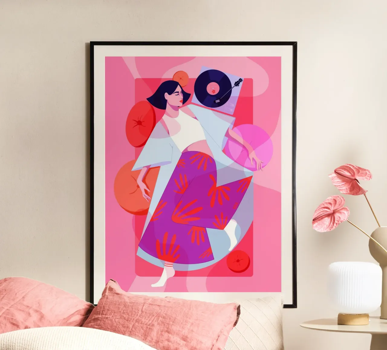Harmony of sounds poster con telaio in alluminio da Kika illu