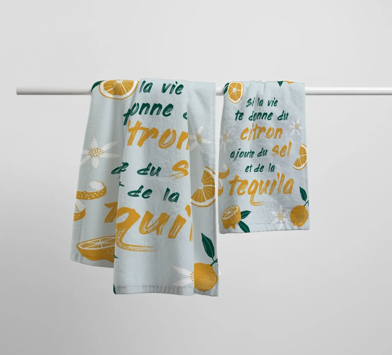 si la vie te donne du citron ajoute du sel te de la tequila asciugamano da bagno da alice