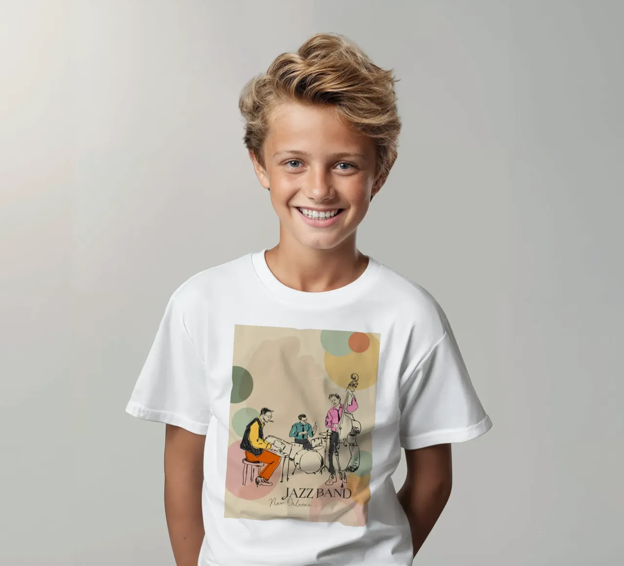 Jazz band kids t-shirt by Indigo Rain