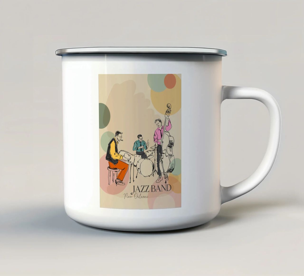 Banda jazz tazza in smalto da Indigo Rain