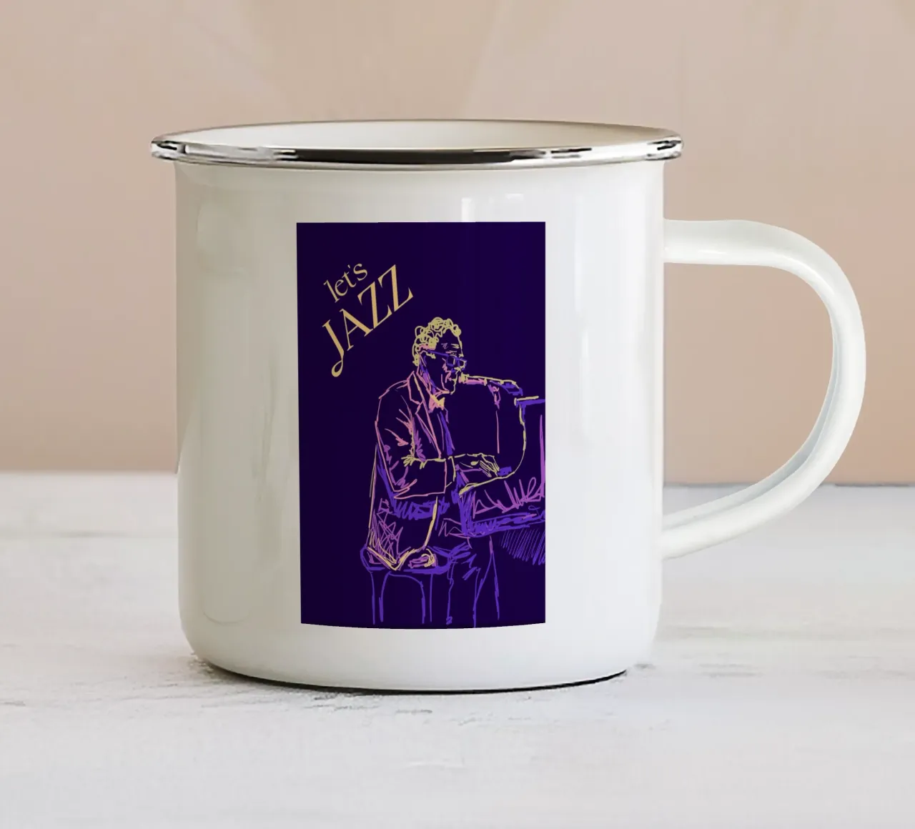 Jazz Band tazza in smalto da Indigo Rain