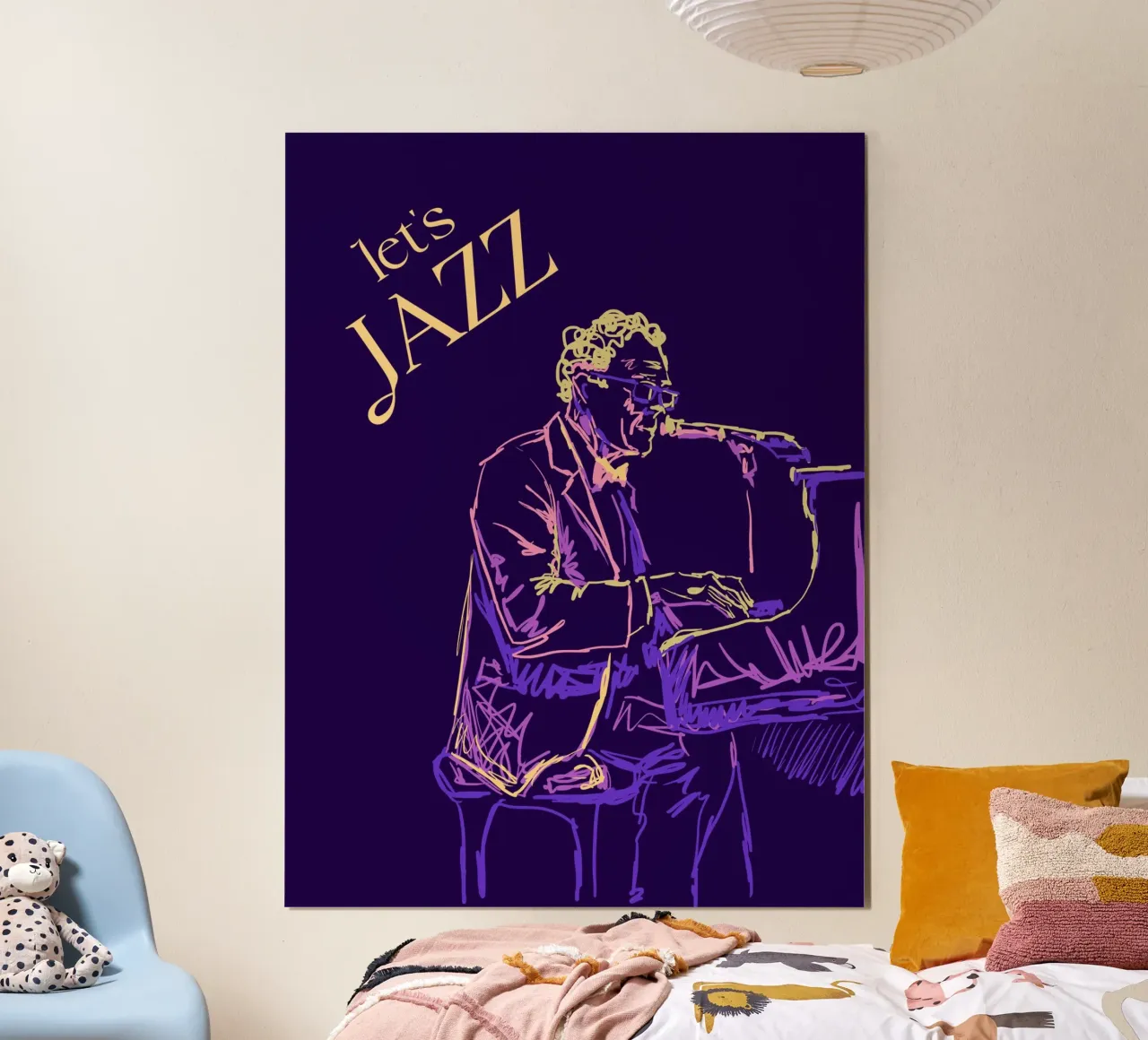 Jazz Band poster con telaio in plastica da Indigo Rain