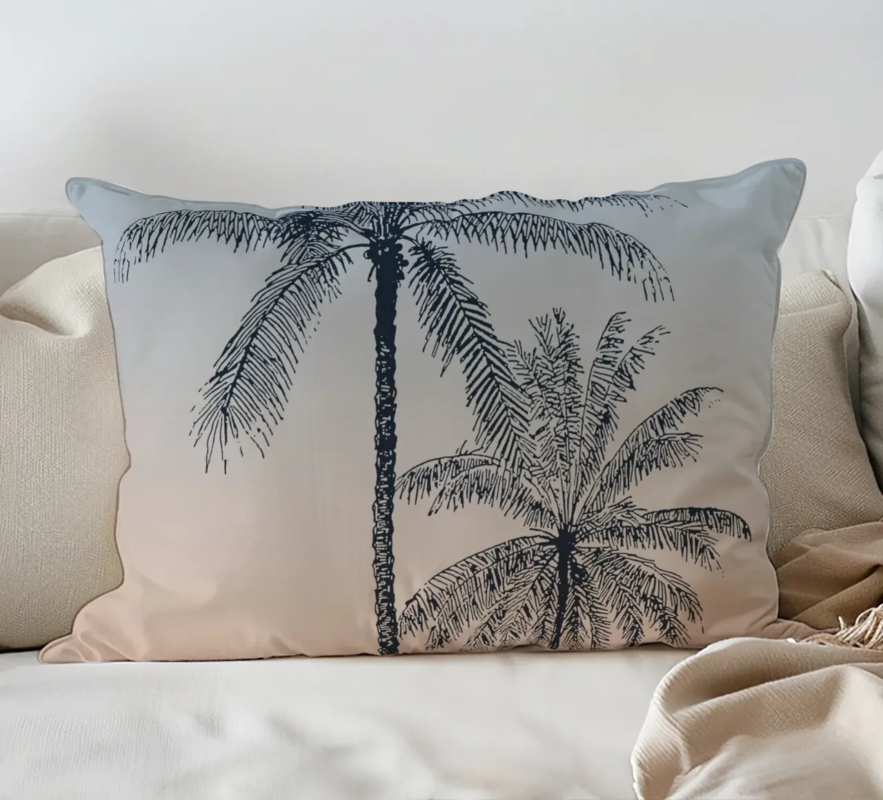 Boho Palm Tree Sunset cuscino da apoloprints