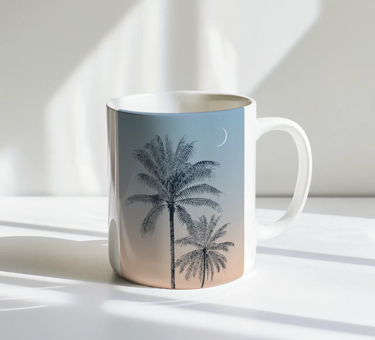 Boho Palm Tree Sunset tazza in ceramica da apoloprints