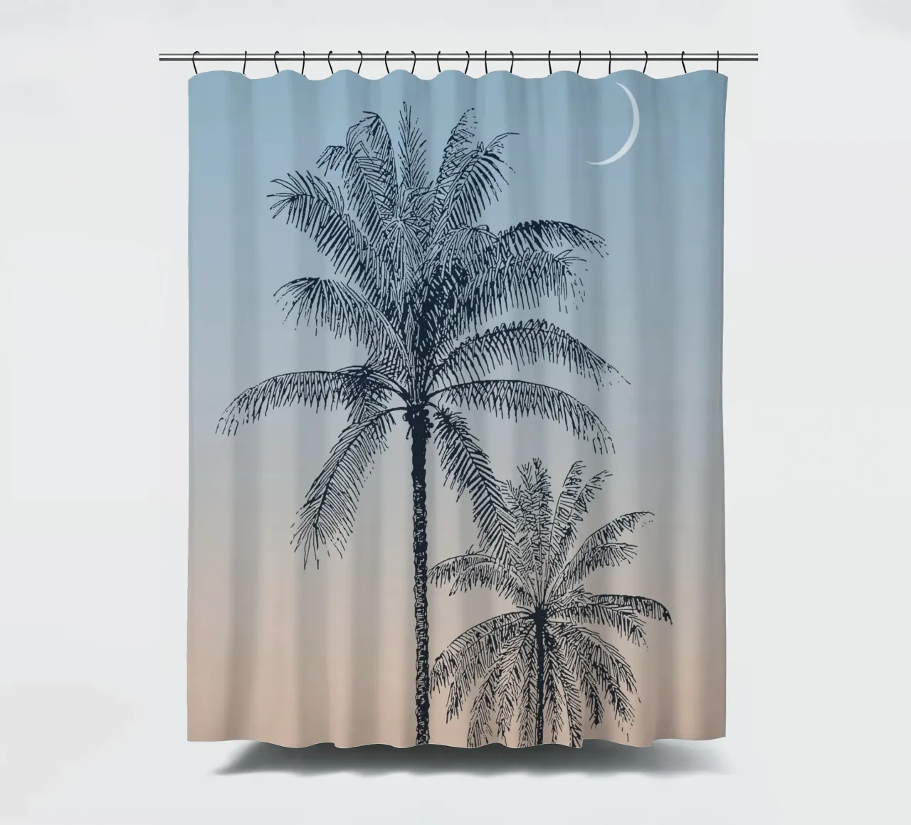 Boho Palm Tree Sunset tenda da doccia da apoloprints