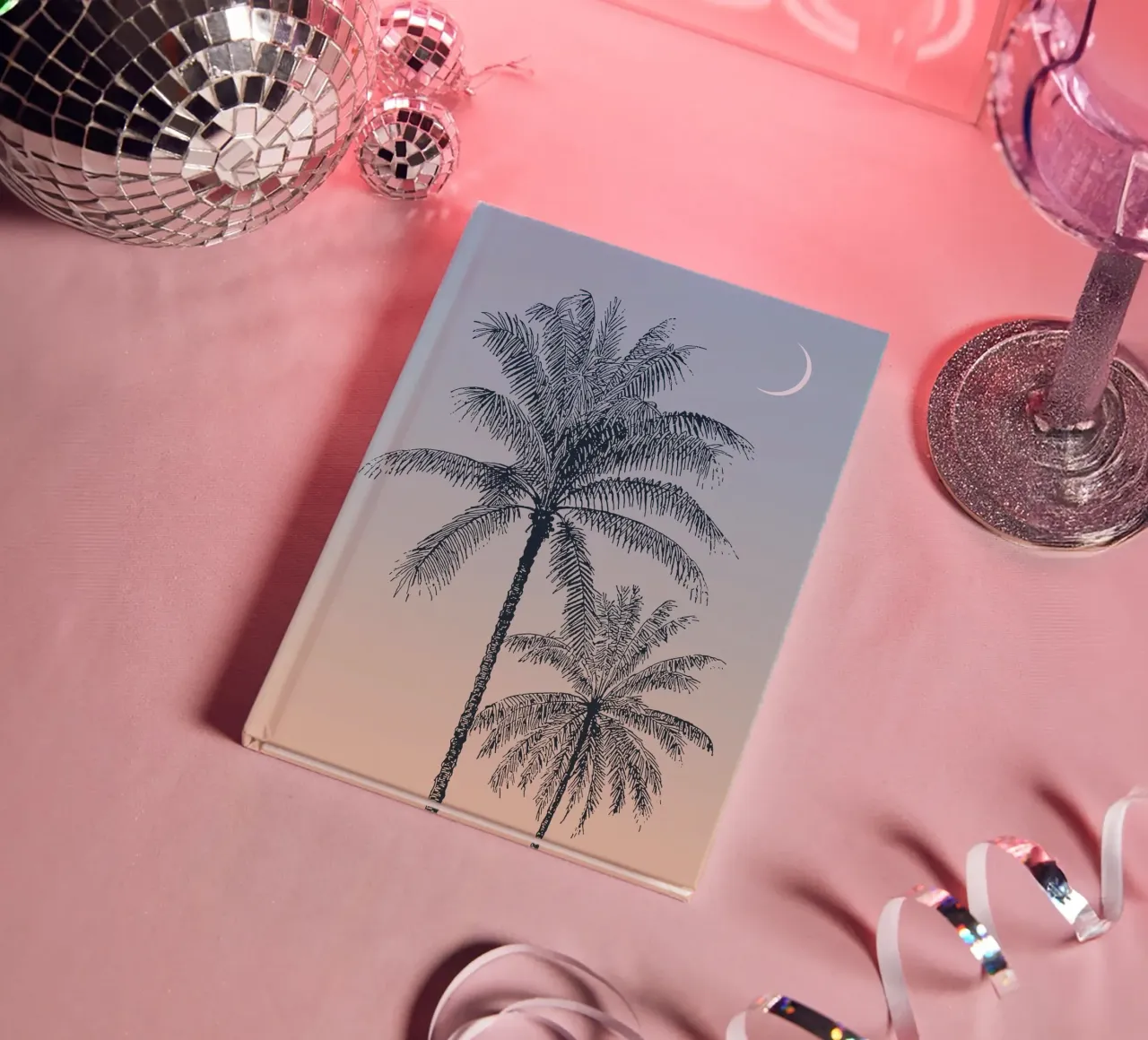 Boho Palm Tree Sunset diario da apoloprints