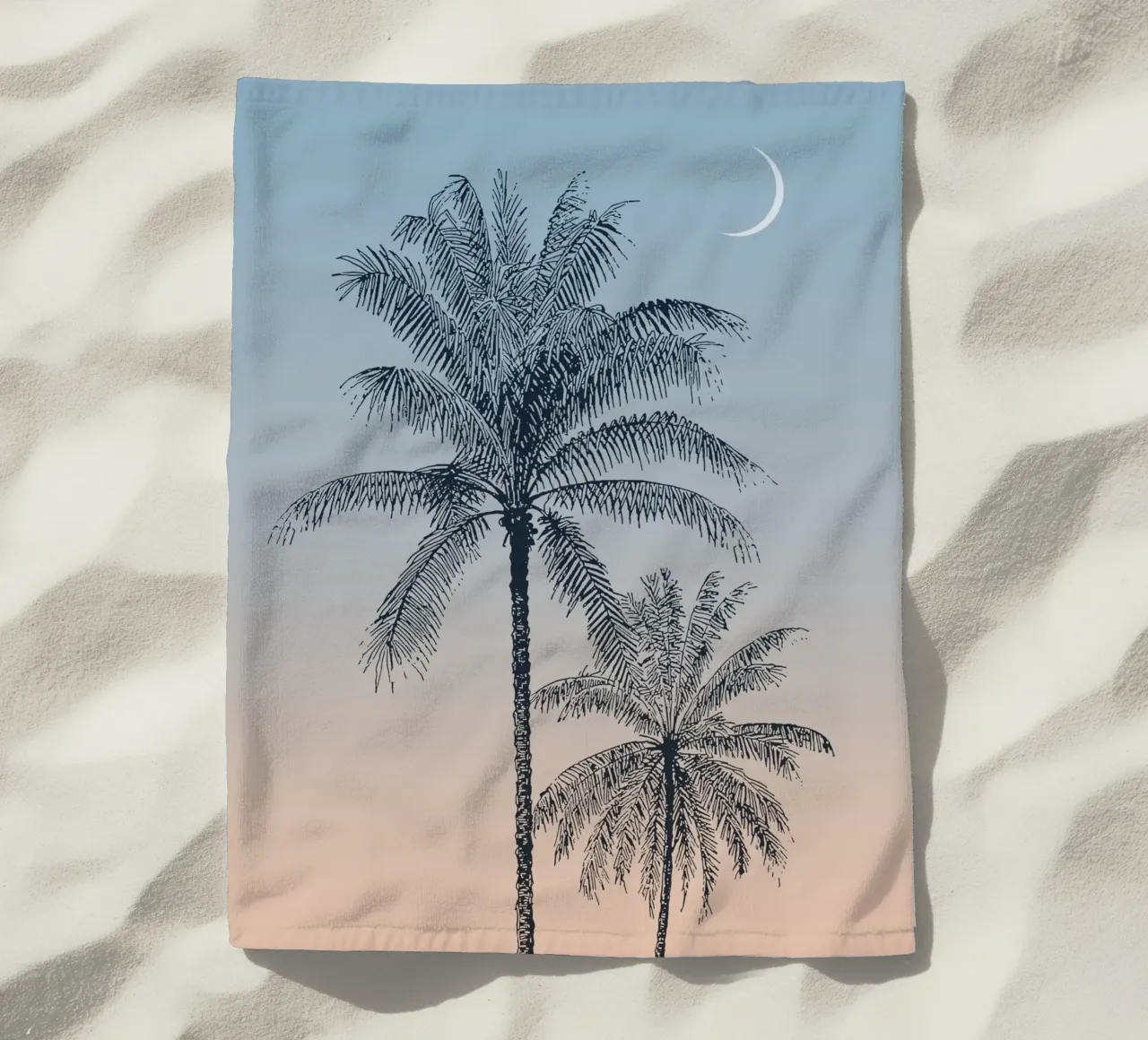 Boho Palm Tree Sunset telo mare da apoloprints