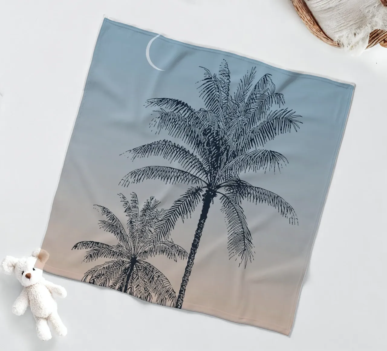 Boho Palm Tree Sunset coperta in pile da apoloprints