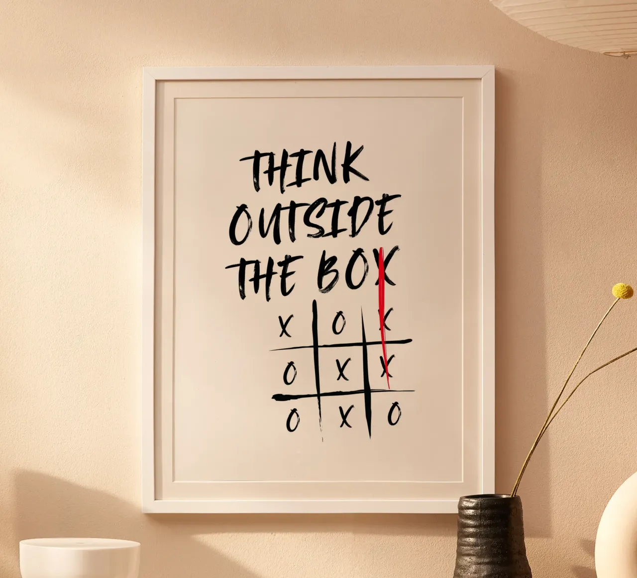 PENSARE FUORI DAGLI SCHEMI poster con telaio in legno da ArtDesign by KBK