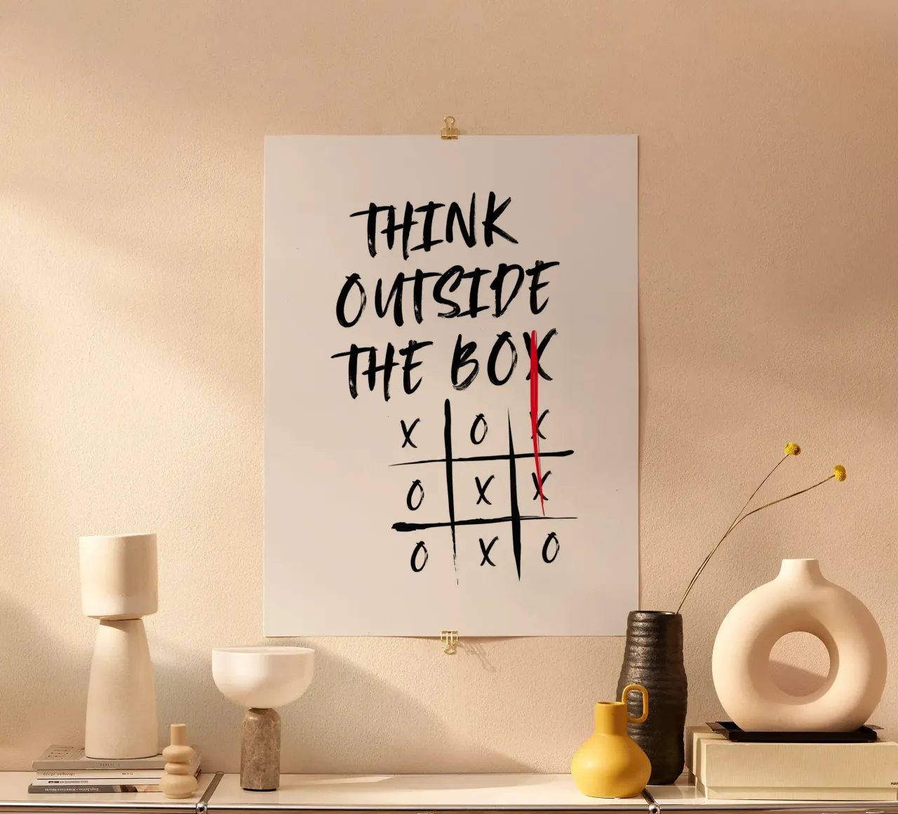 PENSARE FUORI DAGLI SCHEMI poster con telaio in legno da ArtDesign by KBK
