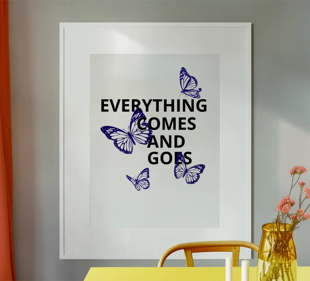 Everything Comes and Goes poster con telaio in plastica da ramosashop