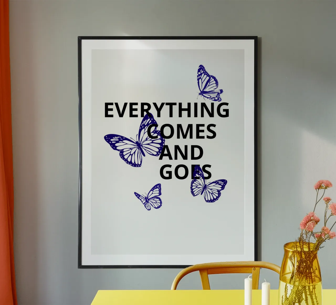 Everything Comes and Goes poster con telaio in plastica da ramosashop