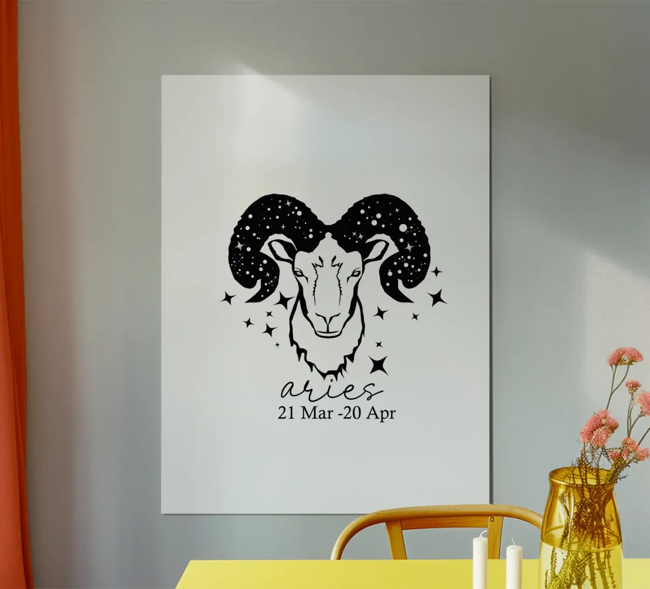 Ariete poster con telaio in legno da Indigo Rain