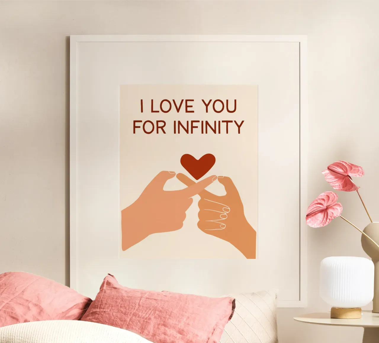 I love you for infinity poster con telaio in plastica da alice