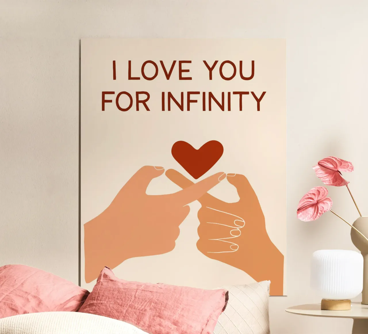 I love you for infinity poster con telaio in plastica da alice