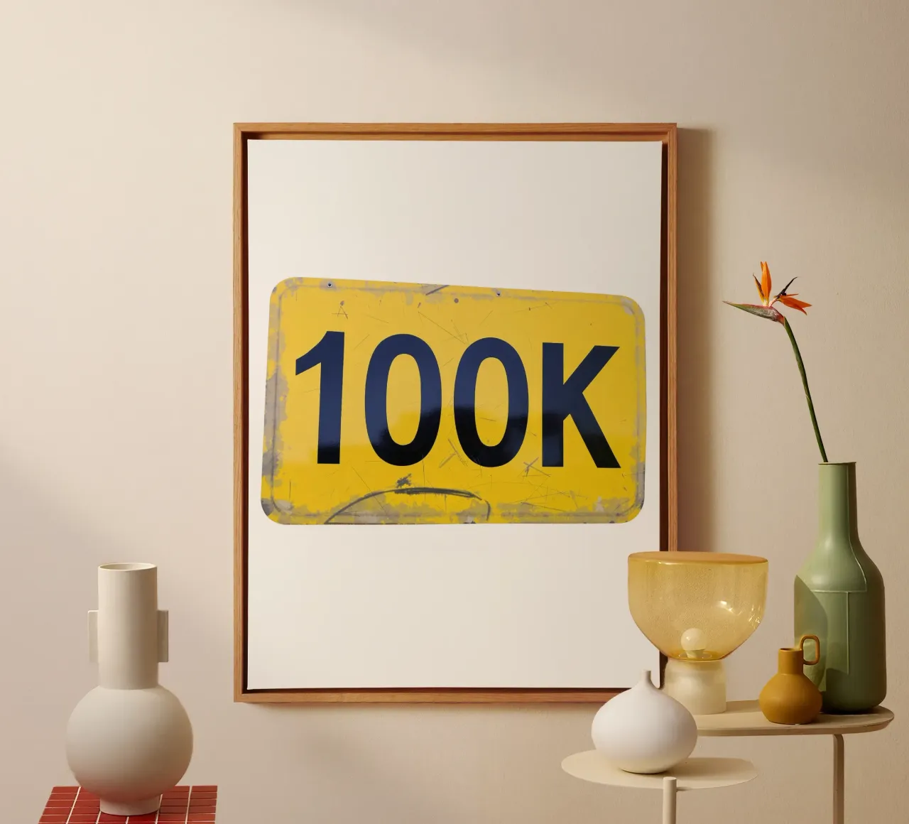 100K X1_BTC tela con Cornice a cassetta da Crypto_Jungle