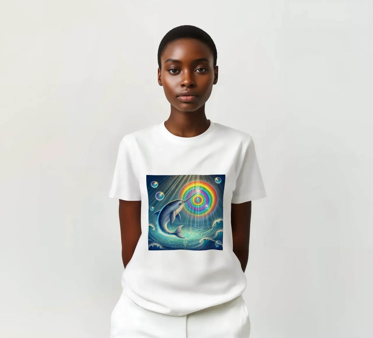 Magischer Narwal's Regenbogen Kunst T-Shirt von FluffyToons