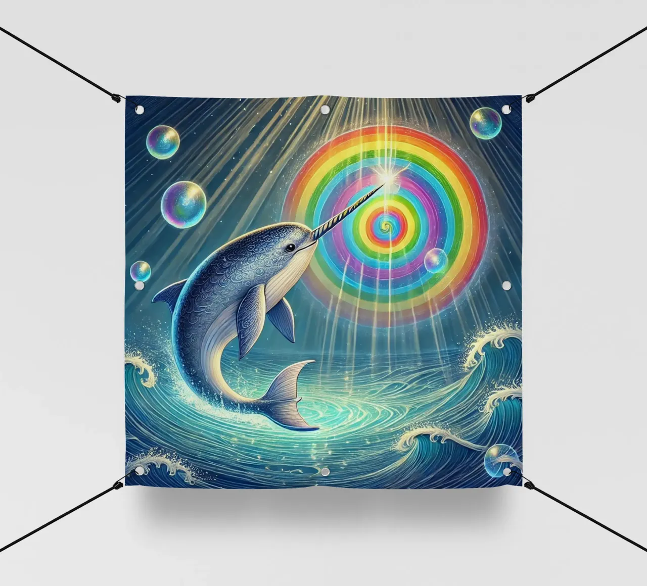 Magical Narwhal's Rainbow Art pvc cover by FluffyToons