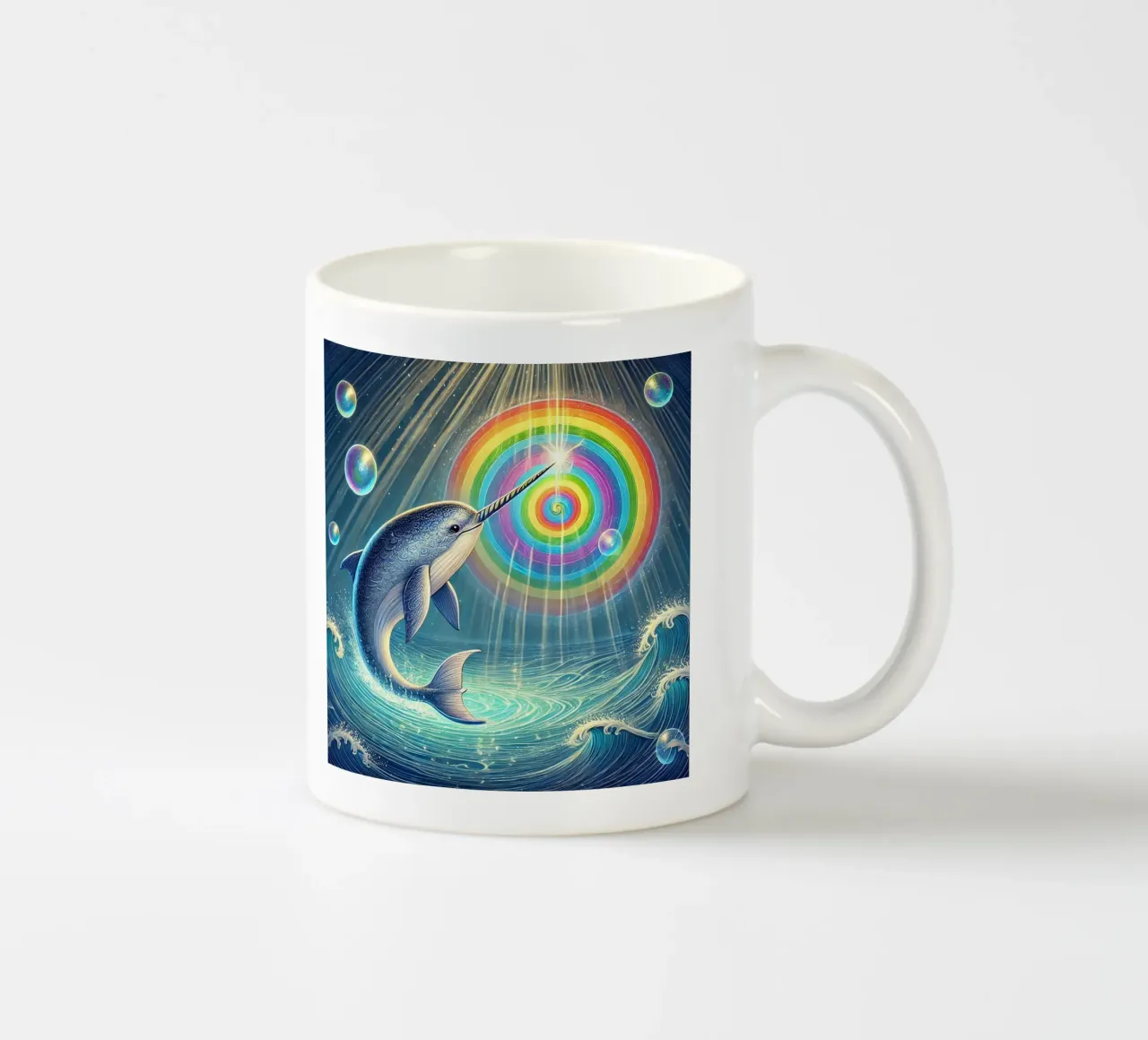 L'arte arcobaleno del Narvalo Magico tazza in ceramica da FluffyToons