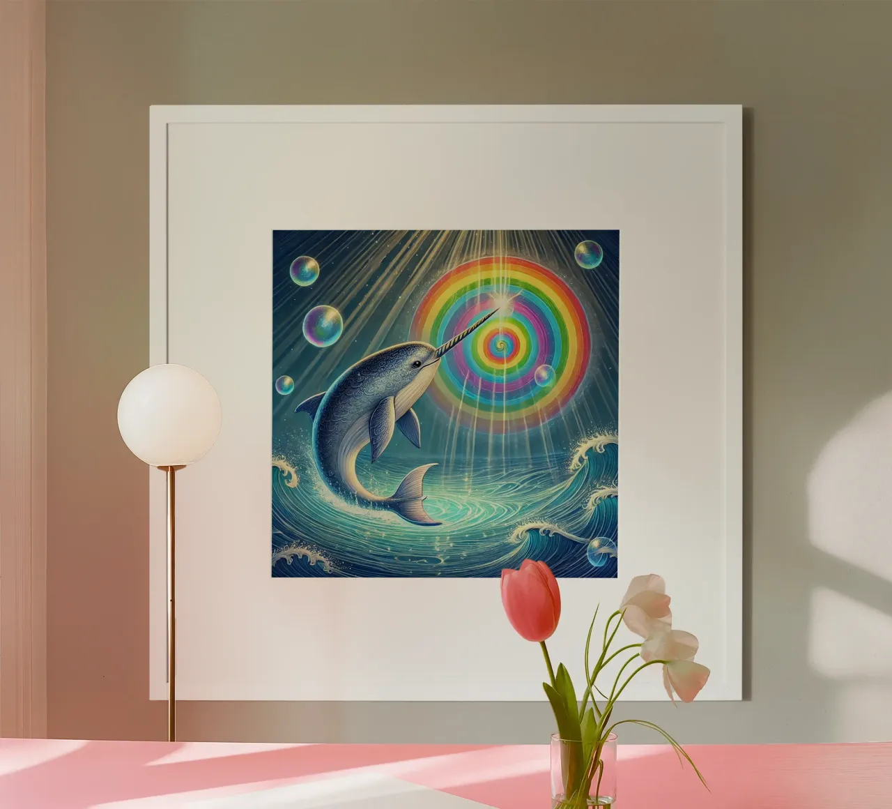 L'arte arcobaleno del Narvalo Magico poster da FluffyToons