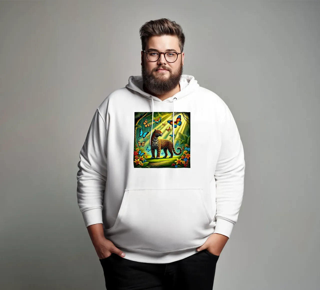 Tropical Cartoon Jaguar sweat à capuche de FluffyToons