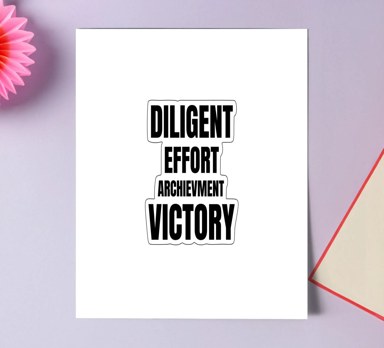 Diligent Effort Archievment Victory sticker sheet by YV TYPOGRAPHY
