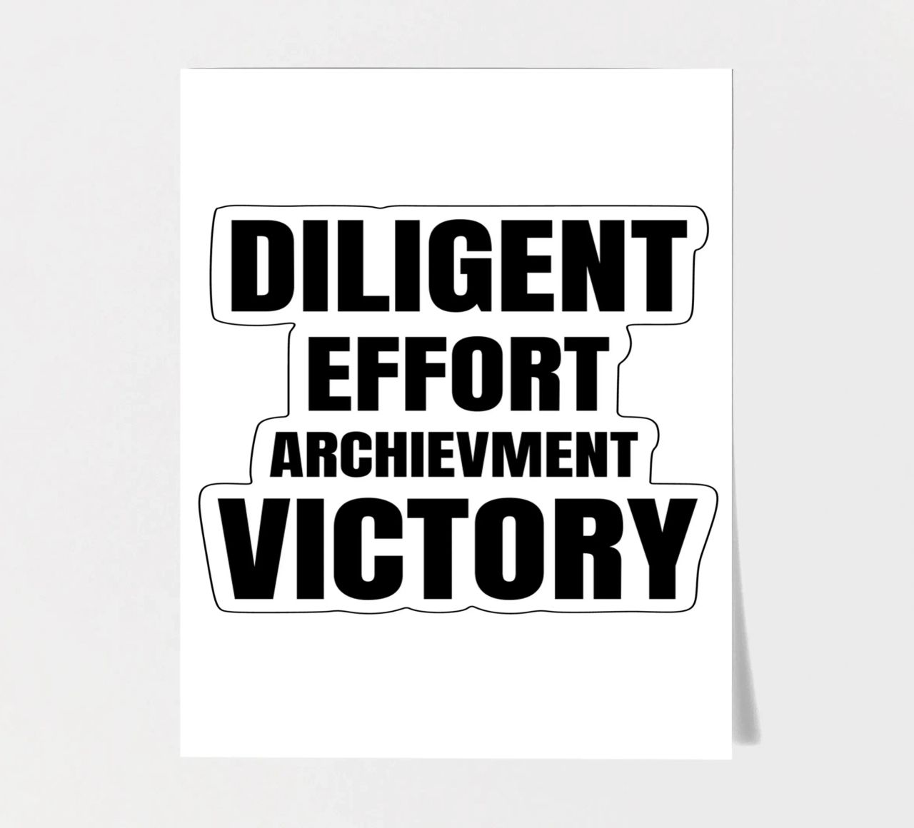 Diligent Effort Archievment Victory sticker sheet by YV TYPOGRAPHY