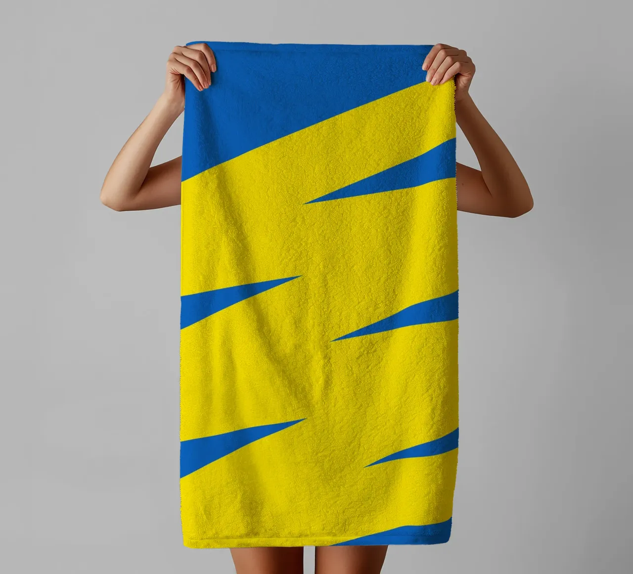 Tonnerre jaune bleu serviette de bain de galihstudio