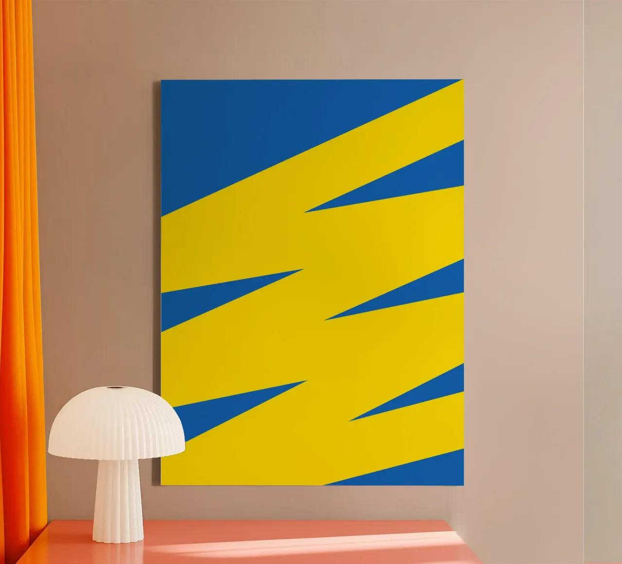 Geel blauwe donder canvas met Baklijst van galihstudio