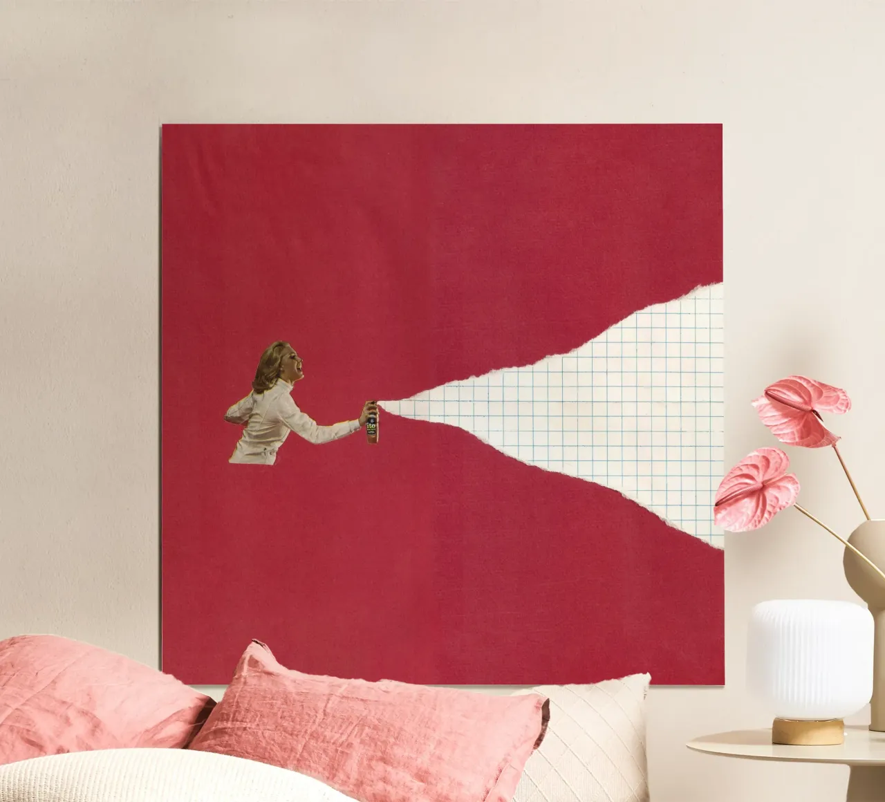 Torn Spray ito poster with aluminum frame by Carlos Quitério