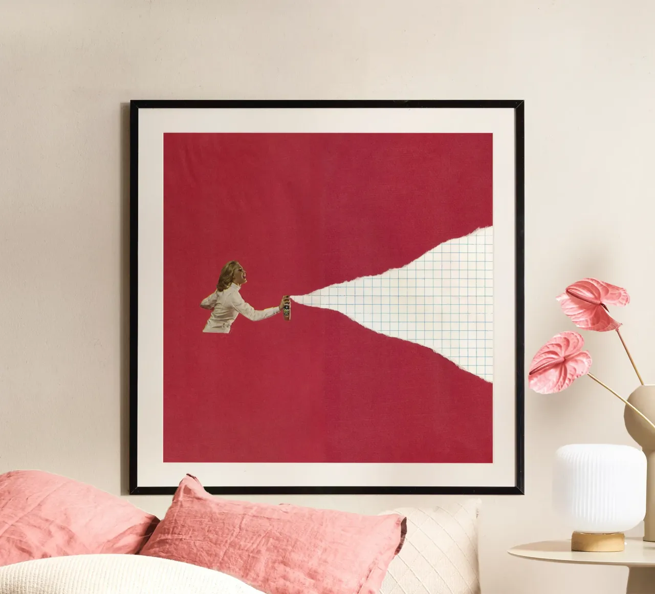 Torn Spray ito poster with aluminum frame by Carlos Quitério