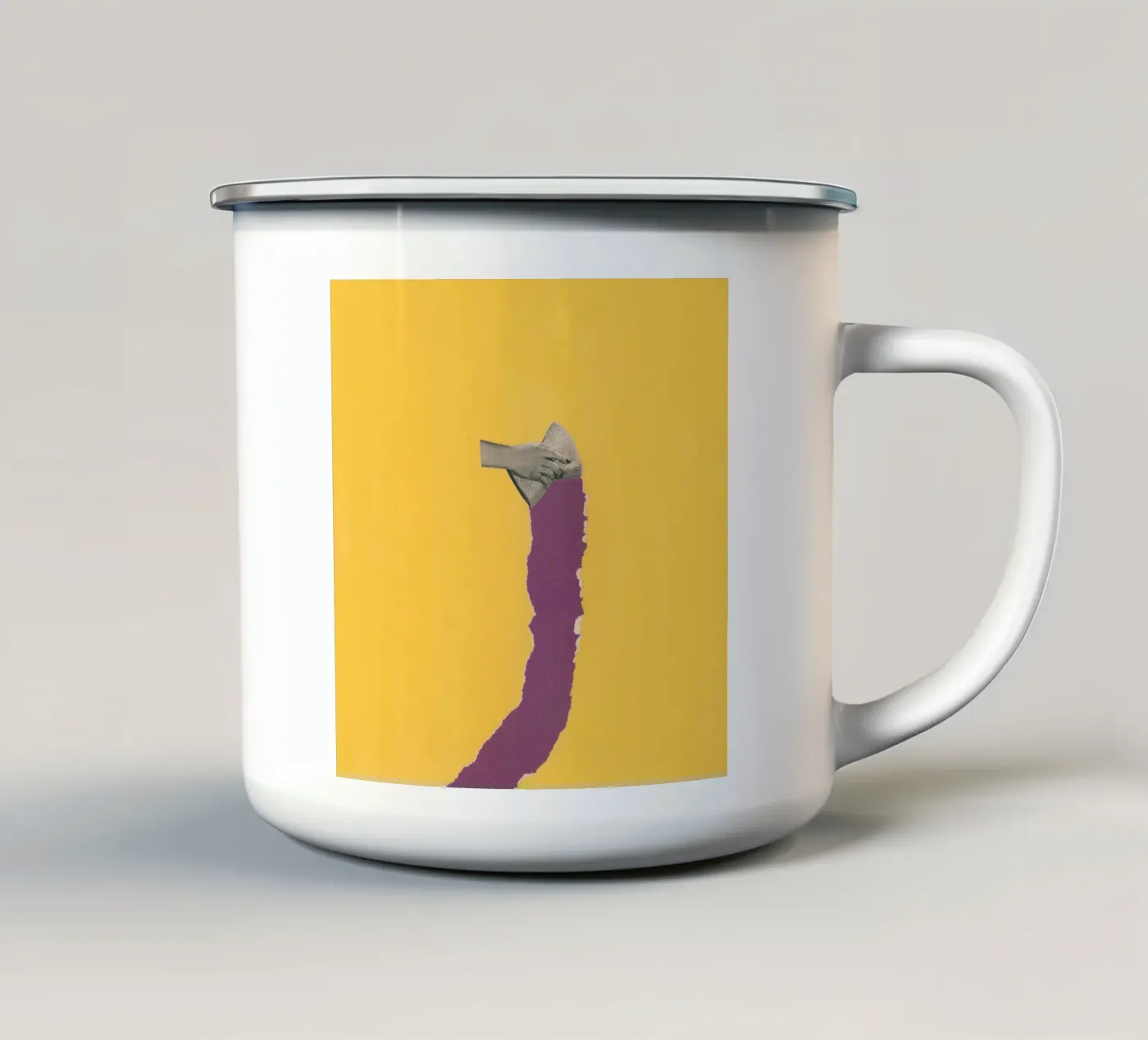 Sponge Torn enamel mug by Carlos Quitério